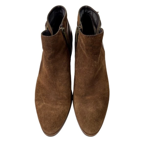 Aquatalia Farin Women's Weatherproof Brown Italian Suede Ankle Boots Size 8 - Picture 2 of 9